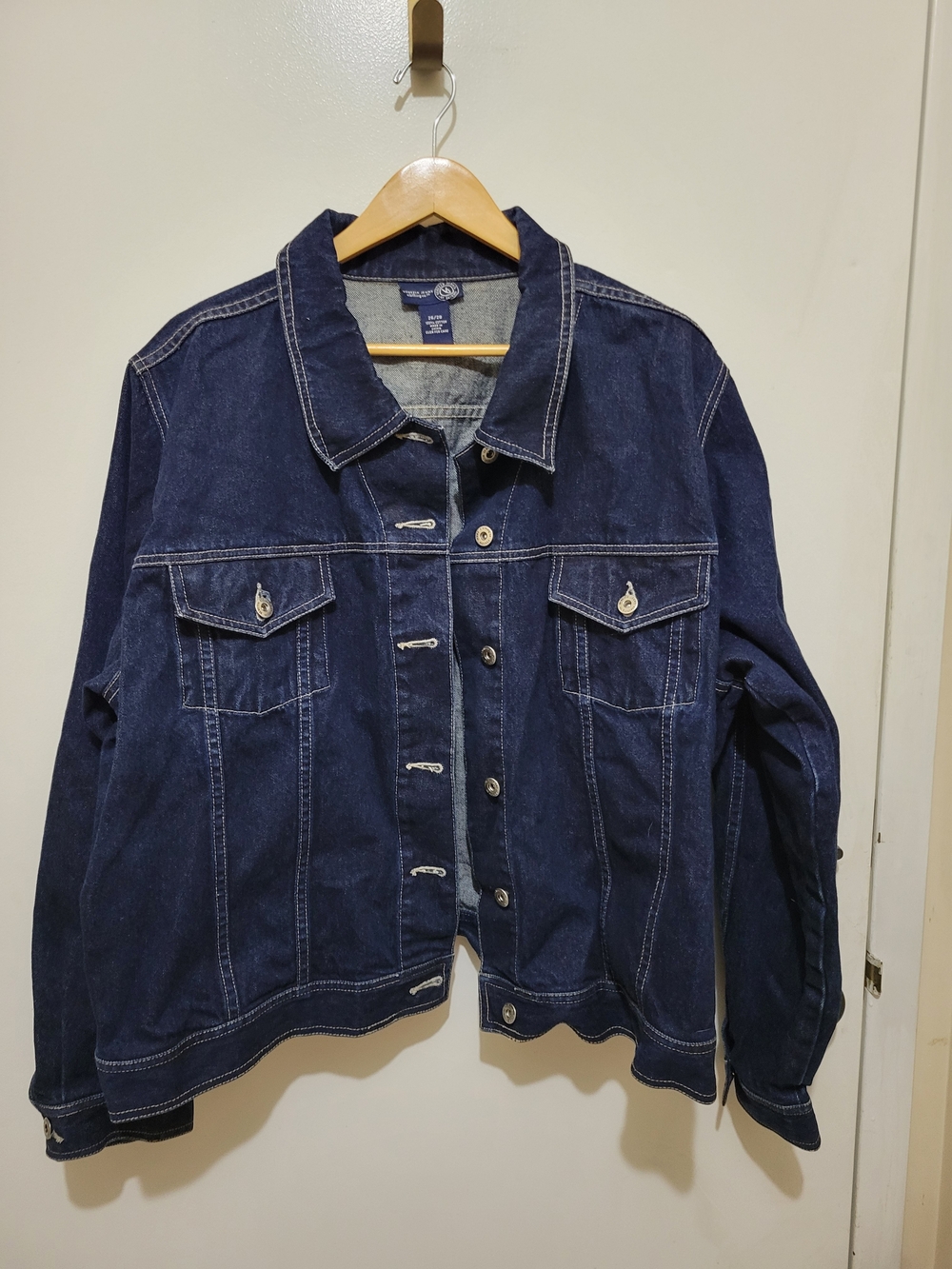 Venezia Womens Dark Blue Denim Trucker Jacket - Size 26/28